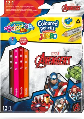 Produktbild von Jumbo dreieckige Bleistifte 13 Farben Avengers Colorino