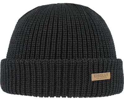 Eisglut kurze Docker Strickmütze Majorg in schwarz