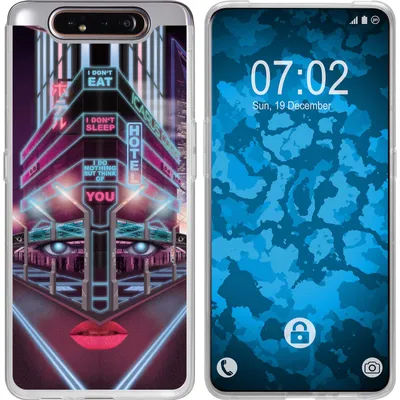 Produktbild von PhoneNatic Case kompatibel mit Samsung Galaxy A80 Silikon-Hülle Retro Wave Cyberpunk.02 M5