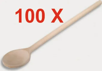 Produktbild von 100 Stück = Kochlöffel, runde Form aus Holz 30 cm