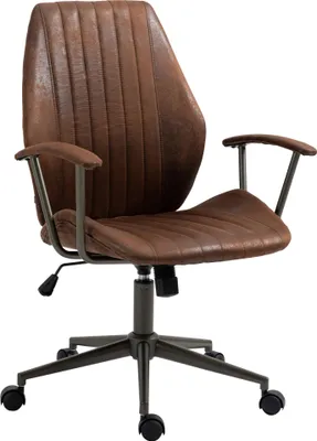 Image de Chaise de bureau CLP Nampa au design industriel, couleur cognac