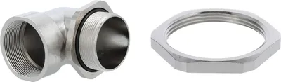 Immagine prodotto di Raccordo angolare STEX24 con controdado M40x1,5 Zinco pressofuso nichelato Lunghezza filettatura 19,0 mm - 1 pezzo