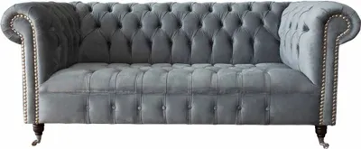 Produktbild von Sofa Chesterfield 3 Sitzer Design Polster Grau JVmoebel