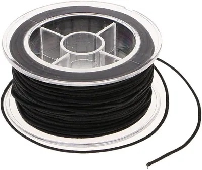 Produktbild von Elastische Schnur, Stretchfaden, Perlenschnur für Armbänder und Halsketten, Schwarz, 30m