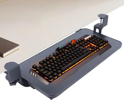Produktbild von Klappbare Tastaturablage unter dem Schreibtisch, ausziehbar und Tragfähigkeit 20kg