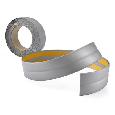 Produktbild von QUEST Weichsockelleiste Selbstklebend 30x30mm, 25m, Sockelleiste Knickleiste aus PVC Kunststoff, Flexible Fußleiste Wandabschlussleiste, silbern