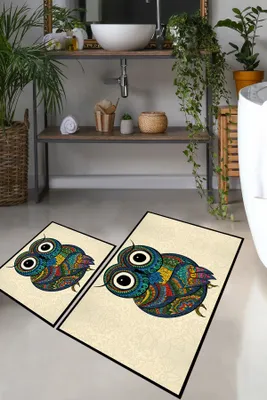 Zdjęcie produktu dla Mijolnir, Flyer, zestaw dywaników kąpielowych (2 szt.), wielokolorowy, 100% POLIESTER, 50 x 60 cm