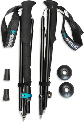 Image de Bâtons de trekking Warmpeace RIDGEWALK noir/bleu, pliables
