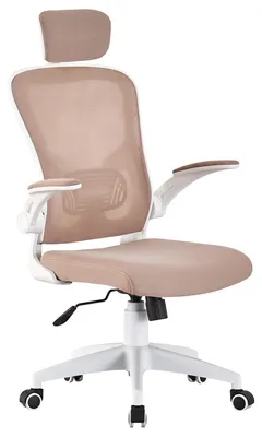 Produktbild von Bürostuhl Ergonomisch  Drehstuhl Schreibtischstuhl Mesh Netzstoff office Stuhl,Farbe:Weiß / Taupe