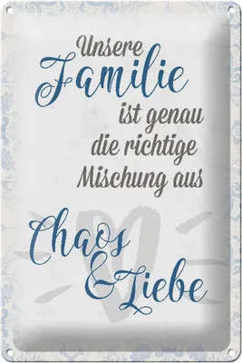 Produktbild von Blechschild  Unsere Familie Chaos, 30x20 cm, Blechschilder Spruch Glück Weisheit