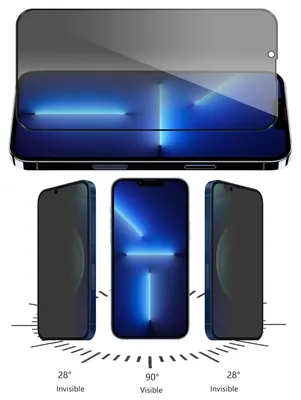 Image de Pour Apple iPhone 14 / 13 / 13 Pro : écran LCD 3D H9 en verre trempé anti-regards, neuf