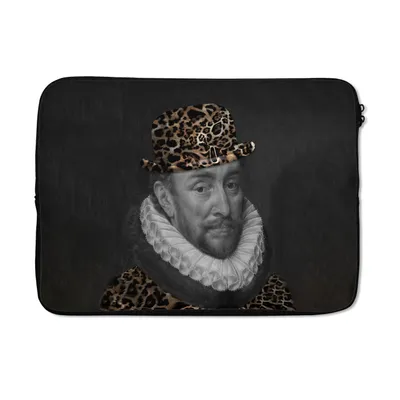 Produktbild von MuchoWow® Laptop Hülle 14 ZollWilhelm von Oranien - Pantherdruck - Kunst Laptoptasche - Laptoptasche - Stoßsicher - Schutzhaube