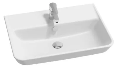 Waschbecken 65 cm, Keramik, weiß, Wandmontage, mit Überlauf