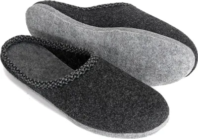 Produktbild von PANTOFFELMANN Walk-Filzpantoffel Herren Damen Filz Hausschuhe warme leichte Hauspantoffel Filzlatschen anthrazit 45