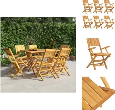 Produktbild von vidaXL Gartenstühle 6 Stk. Klappbar 55x61x90 cm Massivholz Teak -  Gartenstühle