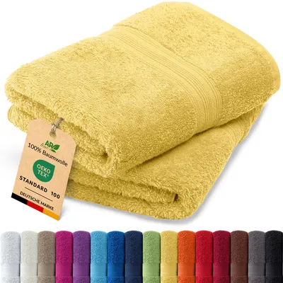Produktbild von 2er-Set ARIZONA Handtuch-Serie von AR Line – 100% Baumwolle, 500 g/m², 2er-Set Saunatücher XXL 100x200 cm, Farbe: Gelb