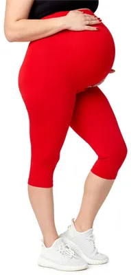 Image de Merry Style - Leggings de grossesse 3/4 pour femmes, grandes tailles, en viscose MS10-461 (rouge, 3XL)