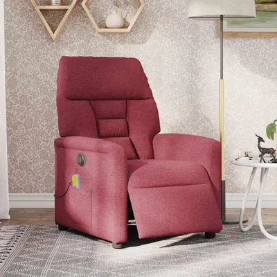 Produktbild von vidaXL Massagesessel Elektrisch Weinrot Stoff