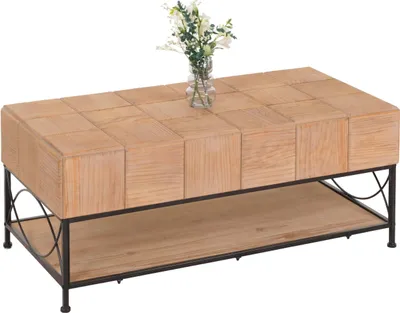 Produktbild von Couchtisch MCW-N30, Wohnzimmertisch Tisch Sofatisch Beistelltisch, Ablage Massiv-Holz MDF, 51x120x61cm