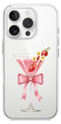 Produktbild von Flexible Hülle für das iPhone 13 Pro Max, TPU Silikon transparent, Erdbeercocktail