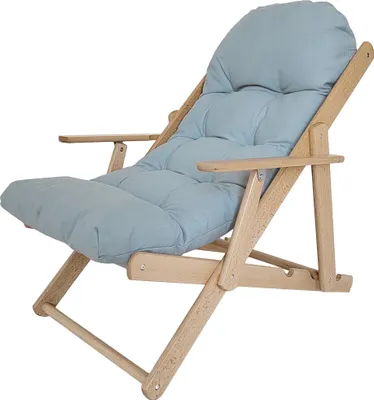 Produktbild von HOMCOM Relaxsessel Klappbar Polstersessel, Ruhesessel, Relaxstuhl Buchenholz