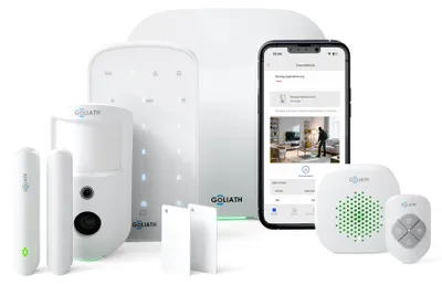 Produktbild von GOLIATH Basic Alarm | AlarmZentrale | BewegungsKamera | TürKontakt | KeyPad | FernBedienung | InnenSirene | StarterSet