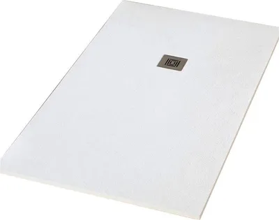 Produktbild von Duschwanne extra flach LOGIC Schieferoptik WEISS 100 x 140 cm