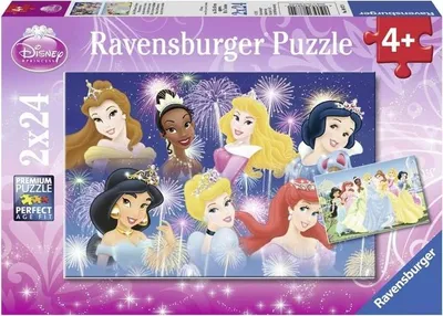 Zdjęcie produktu dla Puzzle Disney Princess, 2 x 24 elementy, Ravensburger, Dla dzieci od 4 lat