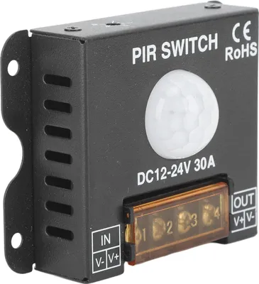 Zdjęcie produktu dla Przełącznik czujnika ruchu PIR, czujnik ruchu LED na podczerwień do listew świetlnych, zastosowanie zewnętrzne, DC 12–24 V, 30 A