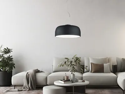 Immagine prodotto di Paralume a sospensione grande Ø 52 cm nero per tavolo da pranzo tavolo da pranzo