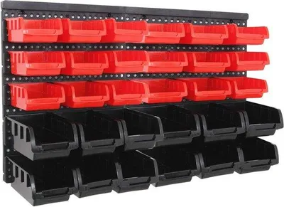 Produktbild von Famanu Stapelboxen Set – 32-teiliges Aufbewahrungssystem für Werkstatt und Lager