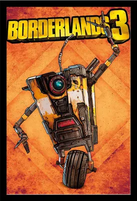 Obrázek produktu pro Borderlands 3 - Plakát - Claptrap + odnímatelný rám, Shinsuke® Maxi MDF černá, akrylový disk