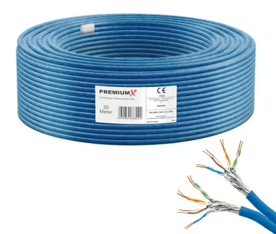 Produktbild von PremiumX 20m CAT 8 Netzwerkkabel Duplex LAN Kabel Ethernet Datenkabel
