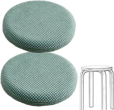 Produktbild von Kreisförmiger Drehstuhl - Korbhocker - für Barhocker Eiche, Esszimmer - 2 Stück - grün (Durchmesser 30-40CM)