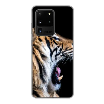 Produktbild von MuchoWow® Handyhülle Schutzhülle Hülle für Samsung Galaxy S20 Ultra Tiger - Tiere - Porträt Silikon Softcase Handy Hülle - Karteninhaber