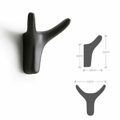 Produktbild von 1pc Zinklegierung Hörner Garderobenhaken Kleiderhaken Wandhaken Garderobe Kleideraufhänger Schwarz#2