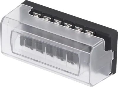 Immagine prodotto di scatola portafusibili piatta a 6 vie con display, 30 A, impermeabile, resistente al calore, per auto, camper, yacht, navi, 12-32 V
