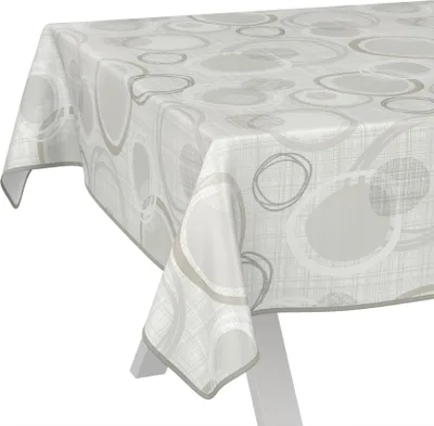 Produktbild von Tischdecke Wachstuch Ornamente Grau Robust Wasserabweisend Breite 140 cm Länge 240 cm