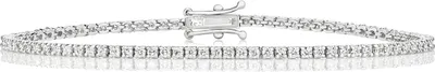 Produktbild von Elegantes 18 Karat (750) Weißgold Damen - Diamant Tennis Armband Brillant-Schliff 1.76 Karat GH - I1 - 18cm, 6 Gramm; TRS2650