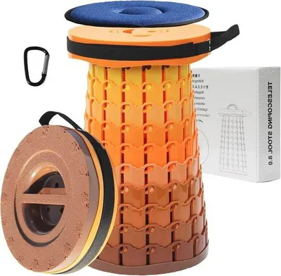 Produktbild von Famanu Faltbare Tragbare Hocker mit Kissen - Stabile Campinghocker mit Höhenverstellung und bis zu 450 kg Tragkraft