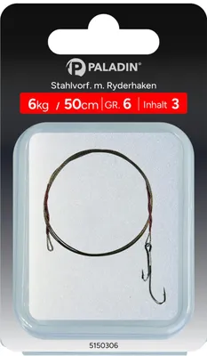 Produktbild von Paladin Stahlvorfach Ryderhaken Gr. 3 Tragkraft 9 kg Länge 50cm 3 Stück