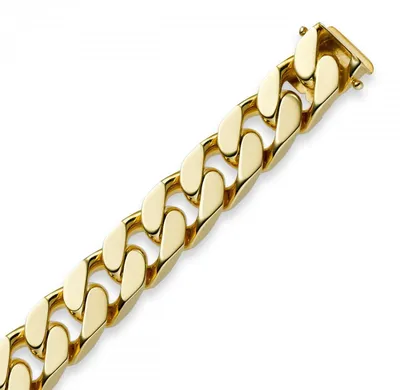 Produktbild von 12mm Herren Armband Armkette Panzerarmband 750 Gold Gelbgold massiv, 22cm