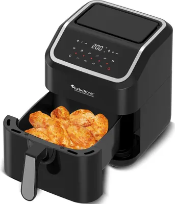 Produktbild von TurboTronic Heißluftfritteuse XL - TT-AF12 - Airfryer 5 Liter 1600W Digital 10 Programme Touch-Display 100 bis 200°C Inklusive Silikoneinlage Einlagegitter Schwarz