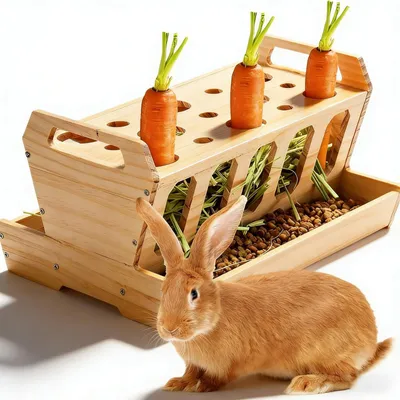 Immagine prodotto di Cuccia in legno naturale per conigli e piccoli animali