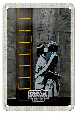 Produktbild von Blechschild Reise 12x18cm Berlin Kunst Graffiti Street Art Schild
