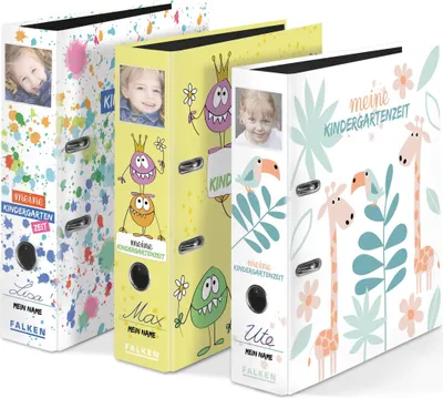Produktbild von Falken 10x Kindergarten-Motivordner Kleckse A4 Rücken 8cm Sortiert 22001192F