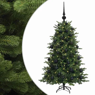 Image de Arbre de Noël artificiel vidaXL avec boules de Noël, 150 cm, 150 LED