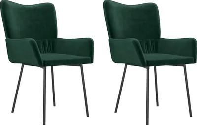 Immagine prodotto di vidaXL Sedie da pranzo 2 pz. Velluto verde scuro