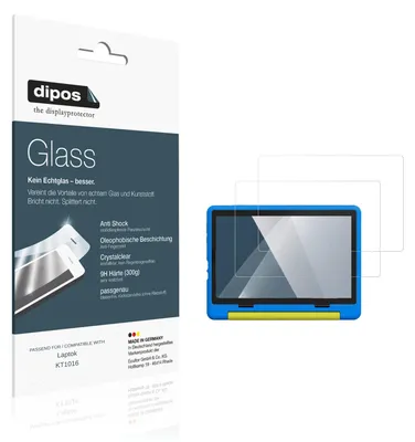 Produktbild von 2x Schutzfolie für Laptok KT1016 - Anti-Shock 9H Folie dipos Glass Kunststoffglas