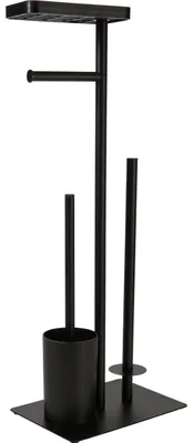 Obrázok produktu pre Držiak na toaletový papier s držiakom na toaletovú kefu a odkladacím priestorom na telefón, 26 × 18 × 68 cm
